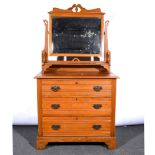 Edwardian satin walnut mirror-backed dressing chest