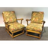 Pair of Ercol armchairs, Old Tudor design