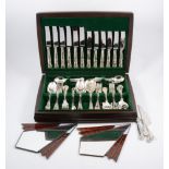A canteen of Kings Pattern silver-plated cutlery, by George Butler, etc