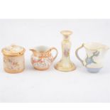 A collection of Crown Devon blush ivory teaware in the "May" design