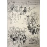 After Harry Furniss, sketches at the Eton and Harrow cricket match, ...