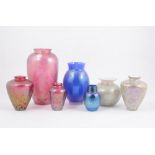 A collection of Royal Brierley Art Glass vases