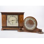 Walnut cased presentation mantel clock by Tarratt, Leicester, and three other mantel clocks. (4)