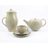 St Ives studio pottery teaset, Oak leaf design