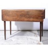 Victorian oak Pembroke table, rectangular top...