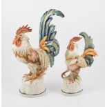 Two Italian porcelain cockerels