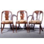 Set of five Continental mahogany chairs