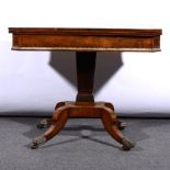 Regency rosewood pedestal card table