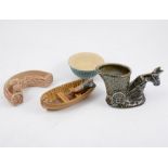 Collection of collectable ceramics, including Wade, Beswick, Rye Pottery, Poole dolphin, etc.