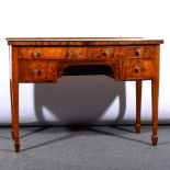 Mahogany dressing table, bowfront, the kneehole surrounded by four drawers