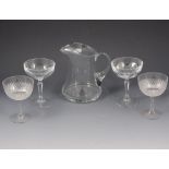 Collection of glasses, including wine glasses, tumblers, cut glass, etc, three boxes.