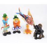 A collection of Murano glass figures