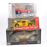 Revell and Mira 1:24 scale models, including Testarossa Convertible, Alpine B12 5.0 Coupe, Pennzoil