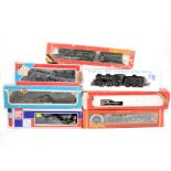 OO gauge railway locomotives, including Hornby R264 BR class 9F 2-10-0, and others.