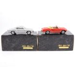 Paul's Model Art model Volkswagen Karman Ghia Coupe silver and Cabriolet red, both 1:24 scale, both