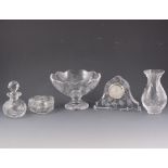 A quantity of Stuart Crystal 'Cascade' glassware, including atomiser, bud vase, candlestick, clock,