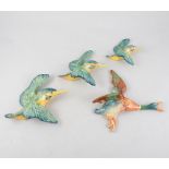 Set of three Beswick pottery wall mounted seagull plaques, 35cm and smaller,