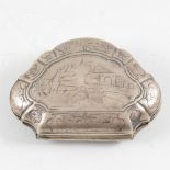 Central European white metal snuff box, early 19th century.