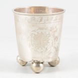 White metal beaker, probably Swedish, probably early 19th century.