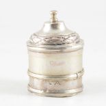 European cylinder-shape spice box, circa 1800.