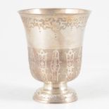 French silver bell-shape pedestal beaker, Pierre Auger, first half 18th century.