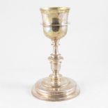 White metal chalice, single mark only S.MD, perhaps 18th century.