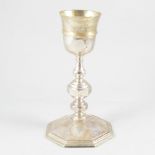 White metal chalice, probably Italian states, probably 18th century.