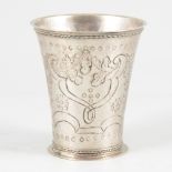 Small Scandinavian silver beaker, 19th century.