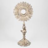 Continental white metal monstrance possibly Austro-Hungarian, 19th century.