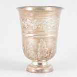 French silver bell-shape pedestal beaker, 18th century.