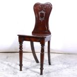 Victorian mahogany hall chair,