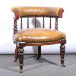 Victorian mahogany framed hoop back chair,