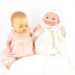 Armand Marseille bisque head baby doll 351/1K stamped head, and another AM doll.
