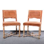 Pair of French oak framed chairs,