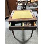 Edwardian walnut games table, square top with reversible lid enclosing a chess board, frieze drawer,