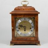 George II style burr walnut mantel clock, Comitti, London, 21st century.