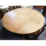 Large circular pine kitchen table.