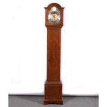 Elliott grandmother clock, 8-day Westminster chiming movement, walnut case, 162cm.