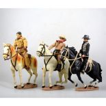 Three Lone Star figures on horseback, by Gabriel, (3).