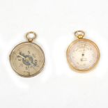 A Dolland pocket barometer - compensated 12139 in a 48mm brass case, a 19th century pocket compass