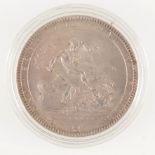An 1819 LX George III silver Crown, with 'no stops' to edge legend