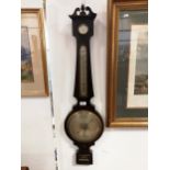 George IV mahogany banjo-shape wall barometer, signed J Boring