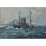 R* R*, "S.S. Adrastus" in convoy, Atlantic in 1942, painted from "S.S. Orion",