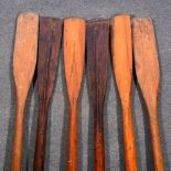 Three sets of pine oars