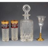 A quantity of assorted crystal glasses and decanters