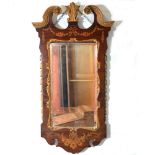 George II style mahogany and marquetry pier glass.