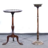 Victorian mahogany side table; a wine table, and a smoker's companion.