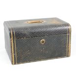 A gilt-tooled leather jewellery box, late 19th/ early 20th Century.