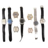 A collection of nine mechanical wrist watches - Avia, ZentRa, Greville, Timex, Camy, Regency, Roxa,