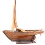 Vintage model, probably a Thames barge, length 62cm.